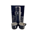SELZALOT Stainless Steel Vacuum Flask Set, 500ML Gift Set, Black, Thickened Food Grade 304 Stainless Steel, Durable Insulation, Ergonomic Design, with 3 Cups